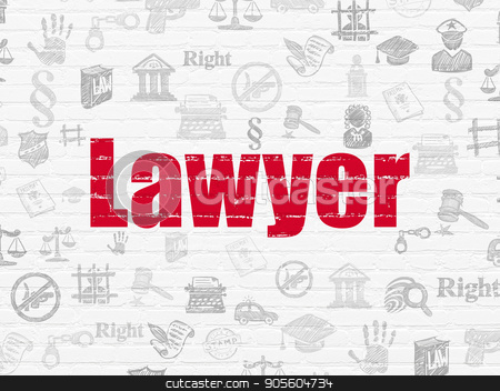 To use this stock image in your creative project, please select the size you need over to the right and click the "Add to Cart" button.
Your downloaded image will come with the Cutcaster watermark removed so don’t worry about the watermark you see on this page. Law concept: Lawyer on wall background stock photo, Law concept: Painted red text Lawyer on White Brick wall background with Hand Drawn Law Icons by mkabakov