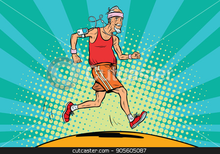 To use this stock image in your creative project, please select the size you need over to the right and click the "Add to Cart" button.
Your downloaded image will come with the Cutcaster watermark removed so don’t worry about the watermark you see on this page. The old man runner, healthy lifestyle stock vector clipart, The old man runner, healthy lifestyle. Pop art retro vector illustration by studiostoks