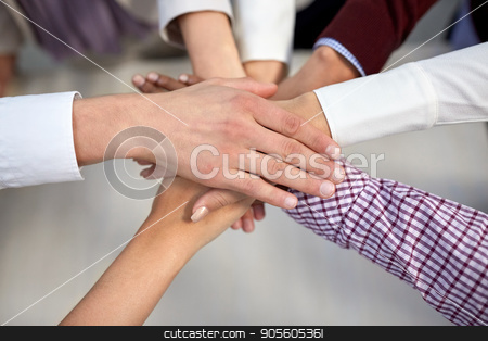 To use this stock image in your creative project, please select the size you need over to the right and click the "Add to Cart" button.
Your downloaded image will come with the Cutcaster watermark removed so don’t worry about the watermark you see on this page. business team with hands on top at office stock photo, business, startup, gesture, people and teamwork concept - creative team with hands on top of each other at office by Syda Productions