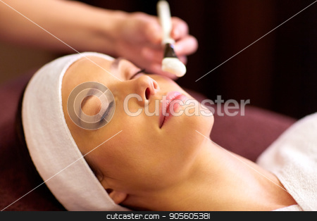 To use this stock image in your creative project, please select the size you need over to the right and click the "Add to Cart" button.
Your downloaded image will come with the Cutcaster watermark removed so don’t worry about the watermark you see on this page. beautician applying facial mask to woman at spa stock photo, people, beauty, cosmetology and treatment concept - close up of beautiful young woman lying with closed eyes and cosmetologist applying facial mask by brush at spa by Syda Productions