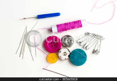To use this stock image in your creative project, please select the size you need over to the right and click the "Add to Cart" button.
Your downloaded image will come with the Cutcaster watermark removed so don’t worry about the watermark you see on this page. sewing buttons, needles, pins and thread spool stock photo, needlework and tailoring concept - sewing buttons, needles, pins and thread spool by Syda Productions
