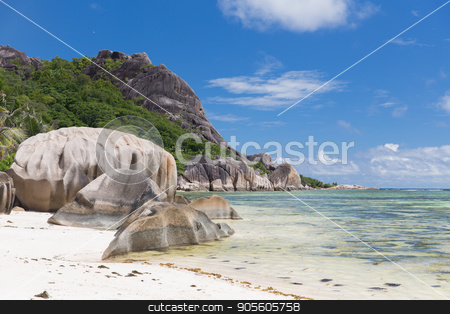 To use this stock image in your creative project, please select the size you need over to the right and click the "Add to Cart" button.
Your downloaded image will come with the Cutcaster watermark removed so don’t worry about the watermark you see on this page. island beach in indian ocean on seychelles stock photo, travel, seascape and nature concept - island beach in indian ocean on seychelles by Syda Productions