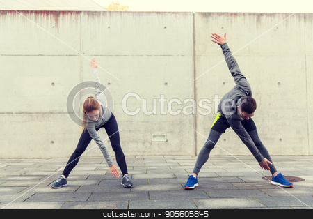 To use this stock image in your creative project, please select the size you need over to the right and click the "Add to Cart" button.
Your downloaded image will come with the Cutcaster watermark removed so don’t worry about the watermark you see on this page. close up of couple stretching on city street stock photo, fitness, sport, exercising, training and people concept - close up of couple stretching on city street by Syda Productions