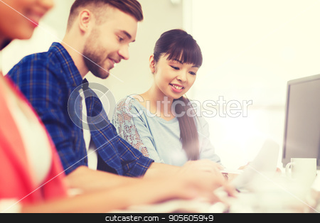 To use this stock image in your creative project, please select the size you need over to the right and click the "Add to Cart" button.
Your downloaded image will come with the Cutcaster watermark removed so don’t worry about the watermark you see on this page. happy creative team or students working at office stock photo, business, startup, education and people concept - happy creative team or students working at office by Syda Productions