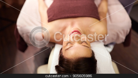 To use this stock image in your creative project, please select the size you need over to the right and click the "Add to Cart" button.
Your downloaded image will come with the Cutcaster watermark removed so don’t worry about the watermark you see on this page. happy young woman lying at spa or massage parlor stock photo, people, beauty, healthy lifestyle and relaxation concept - happy young woman lying at spa or massage parlor by Syda Productions