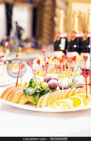 To use this stock image in your creative project, please select the size you need over to the right and click the "Add to Cart" button.
Your downloaded image will come with the Cutcaster watermark removed so don’t worry about the watermark you see on this page. delicious fruit table with different sweets, for wedding reception, catering in restaurant stock photo, delicious fruit table with different sweets, for wedding reception, catering in restaurant by Satura86