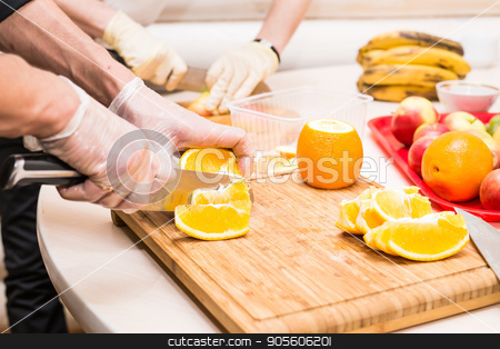 To use this stock image in your creative project, please select the size you need over to the right and click the "Add to Cart" button.
Your downloaded image will come with the Cutcaster watermark removed so don’t worry about the watermark you see on this page. Close-up of chef cooking food kitchen restaurant cutting cook hands hotel man male knife preparation fresh preparing concept stock photo, chef cooking food kitchen restaurant cutting cook hands hotel man male knife preparation fresh preparing concept by Satura86