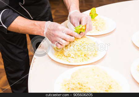 To use this stock image in your creative project, please select the size you need over to the right and click the "Add to Cart" button.
Your downloaded image will come with the Cutcaster watermark removed so don’t worry about the watermark you see on this page. Close-up of chef cooking food kitchen restaurant cutting cook hands hotel man male knife preparation fresh preparing concept stock photo, chef cooking food kitchen restaurant cutting cook hands hotel man male knife preparation fresh preparing concept by Satura86