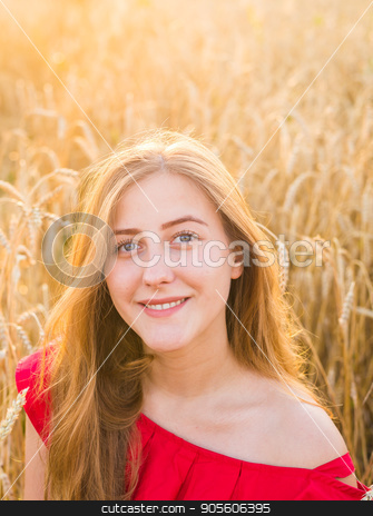 To use this stock image in your creative project, please select the size you need over to the right and click the "Add to Cart" button.
Your downloaded image will come with the Cutcaster watermark removed so don’t worry about the watermark you see on this page. Portrait of a young woman in red dress on a background of golden oats field, summer outdoors stock photo, Portrait of a young woman in red dress on a background of golden oats field, summer outdoors by Satura86
