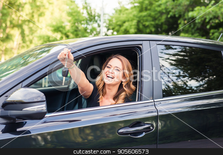 To use this stock image in your creative project, please select the size you need over to the right and click the "Add to Cart" button.
Your downloaded image will come with the Cutcaster watermark removed so don’t worry about the watermark you see on this page. Beautiful young woman driver showing car keys in hand stock photo, Beautiful young woman driver showing car keys in hand by Satura86
