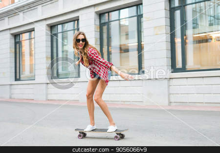 To use this stock image in your creative project, please select the size you need over to the right and click the "Add to Cart" button.
Your downloaded image will come with the Cutcaster watermark removed so don’t worry about the watermark you see on this page. Young woman riding on her skateboard. Female skater practicing skating on the city stock photo, Young woman riding on her skateboard. Female skater practicing skating on the city by Satura86