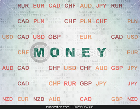 To use this stock image in your creative project, please select the size you need over to the right and click the "Add to Cart" button.
Your downloaded image will come with the Cutcaster watermark removed so don’t worry about the watermark you see on this page. Money concept: Money on Digital Data Paper background stock photo, Money concept: Painted green text Money on Digital Data Paper background with Currency by mkabakov