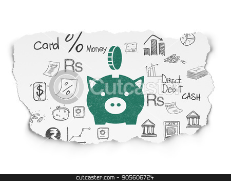 To use this stock image in your creative project, please select the size you need over to the right and click the "Add to Cart" button.
Your downloaded image will come with the Cutcaster watermark removed so don’t worry about the watermark you see on this page. Currency concept: Money Box With Coin on Torn Paper background stock photo, Currency concept: Painted green Money Box With Coin icon on Torn Paper background with Hand Drawn Finance Icons by mkabakov
