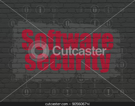 To use this stock image in your creative project, please select the size you need over to the right and click the "Add to Cart" button.
Your downloaded image will come with the Cutcaster watermark removed so don’t worry about the watermark you see on this page. Privacy concept: Software Security on wall background stock photo, Privacy concept: Painted red text Software Security on Black Brick wall background with Scheme Of Binary Code by mkabakov