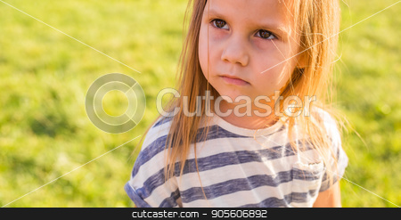 To use this stock image in your creative project, please select the size you need over to the right and click the "Add to Cart" button.
Your downloaded image will come with the Cutcaster watermark removed so don’t worry about the watermark you see on this page. Portrait of cute little girl is playing in summer park stock photo, Cute little girl is playing in summer park by Satura86