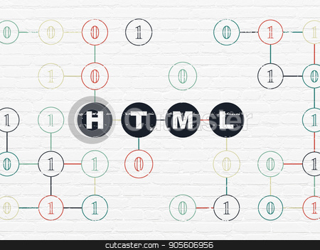 To use this stock image in your creative project, please select the size you need over to the right and click the "Add to Cart" button.
Your downloaded image will come with the Cutcaster watermark removed so don’t worry about the watermark you see on this page. Database concept: Html on wall background stock photo, Database concept: Painted black text Html on White Brick wall background with Binary Code by mkabakov