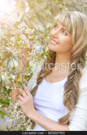 To use this stock image in your creative project, please select the size you need over to the right and click the "Add to Cart" button.
Your downloaded image will come with the Cutcaster watermark removed so don’t worry about the watermark you see on this page. Young girl in a spring garden stock photo, Beautiful young girl in a spring garden by Ruslan Huzau