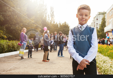 To use this stock image in your creative project, please select the size you need over to the right and click the "Add to Cart" button.
Your downloaded image will come with the Cutcaster watermark removed so don’t worry about the watermark you see on this page. The first time in first class stock photo, The first time in first class: happy schoolboy at school background by olinchuk