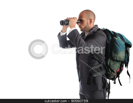 To use this stock image in your creative project, please select the size you need over to the right and click the "Add to Cart" button.
Your downloaded image will come with the Cutcaster watermark removed so don’t worry about the watermark you see on this page. Businessman looking for new business stock photo, Businessman looking for new new business with binocular by Federico Caputo