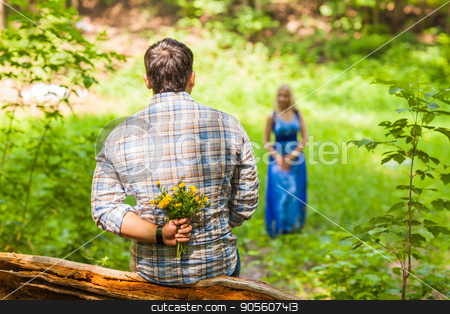 To use this stock image in your creative project, please select the size you need over to the right and click the "Add to Cart" button.
Your downloaded image will come with the Cutcaster watermark removed so don’t worry about the watermark you see on this page. Young man giving a flower dandelion to girlfriend outdoors stock photo, Young man giving a flower dandelion to girlfriend outdoors by Satura86