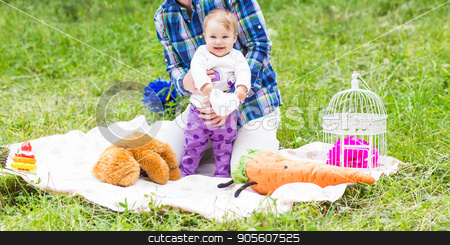 To use this stock image in your creative project, please select the size you need over to the right and click the "Add to Cart" button.
Your downloaded image will come with the Cutcaster watermark removed so don’t worry about the watermark you see on this page. Happy father play with adorable little baby daughter in nature stock photo, Portrait of happy father and his adorable little daughter by Satura86