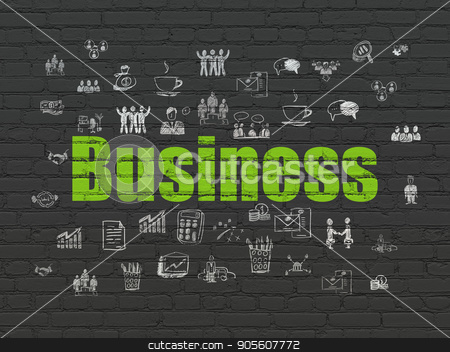 To use this stock image in your creative project, please select the size you need over to the right and click the "Add to Cart" button.
Your downloaded image will come with the Cutcaster watermark removed so don’t worry about the watermark you see on this page. Business concept: Business on wall background stock photo, Business concept: Painted green text Business on Black Brick wall background with Hand Drawn Business Icons by mkabakov