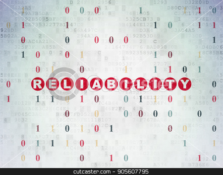 To use this stock image in your creative project, please select the size you need over to the right and click the "Add to Cart" button.
Your downloaded image will come with the Cutcaster watermark removed so don’t worry about the watermark you see on this page. Business concept: Reliability on Digital Data Paper background stock photo, Business concept: Painted red text Reliability on Digital Data Paper background with Binary Code by mkabakov