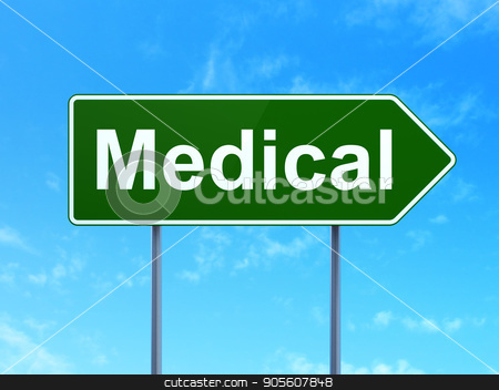 To use this stock image in your creative project, please select the size you need over to the right and click the "Add to Cart" button.
Your downloaded image will come with the Cutcaster watermark removed so don’t worry about the watermark you see on this page. Healthcare concept: Medical on road sign background stock photo, Healthcare concept: Medical on green road highway sign, clear blue sky background, 3D rendering by mkabakov