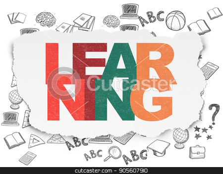 To use this stock image in your creative project, please select the size you need over to the right and click the "Add to Cart" button.
Your downloaded image will come with the Cutcaster watermark removed so don’t worry about the watermark you see on this page. Education concept: Learning on Torn Paper background stock photo, Education concept: Painted multicolor text Learning on Torn Paper background with Hand Drawn Education Icons by mkabakov