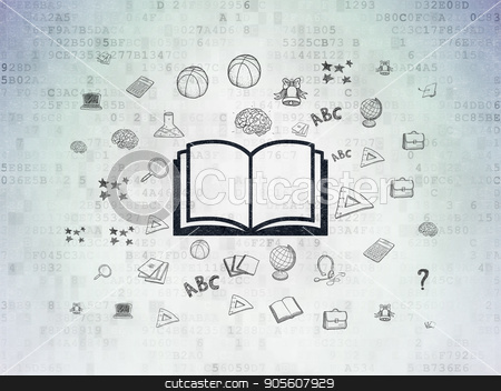 To use this stock image in your creative project, please select the size you need over to the right and click the "Add to Cart" button.
Your downloaded image will come with the Cutcaster watermark removed so don’t worry about the watermark you see on this page. Education concept: Book on Digital Data Paper background stock photo, Education concept: Painted black Book icon on Digital Data Paper background with Hand Drawn Education Icons by mkabakov