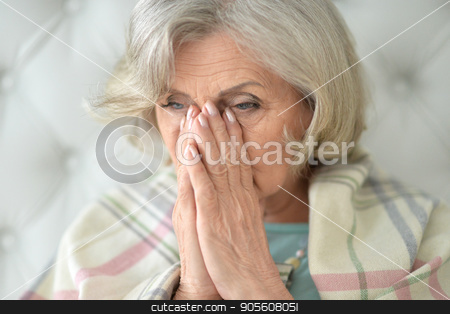 To use this stock image in your creative project, please select the size you need over to the right and click the "Add to Cart" button.
Your downloaded image will come with the Cutcaster watermark removed so don’t worry about the watermark you see on this page. Beautiful sad elderly woman close-up stock photo, Portrait of a beautiful sad elderly woman close-up by Ruslan Huzau