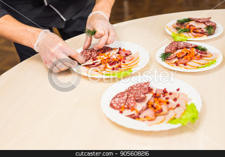 To use this stock image in your creative project, please select the size you need over to the right and click the "Add to Cart" button.
Your downloaded image will come with the Cutcaster watermark removed so don’t worry about the watermark you see on this page. Close-up of chef cooking food kitchen restaurant cutting cook hands hotel man male knife preparation fresh preparing concept stock photo, chef cooking food kitchen restaurant cutting cook hands hotel man male knife preparation fresh preparing concept by Satura86