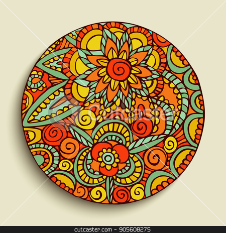To use this stock image in your creative project, please select the size you need over to the right and click the "Add to Cart" button.
Your downloaded image will come with the Cutcaster watermark removed so don’t worry about the watermark you see on this page. Hand drawn mandala art traditional illustration stock vector clipart, Mandala illustration with colorful floral design, hand drawn decoration in traditional ethnic style. EPS10 vector. by Cienpies Design