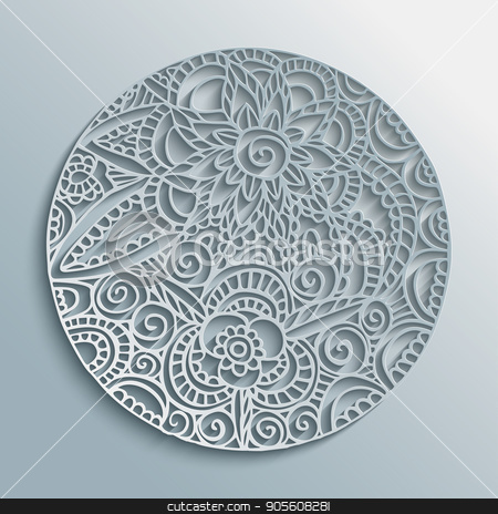To use this stock image in your creative project, please select the size you need over to the right and click the "Add to Cart" button.
Your downloaded image will come with the Cutcaster watermark removed so don’t worry about the watermark you see on this page. Flower mandala paper cut handmade decoration stock vector clipart, Mandala 3d paper cut design with floral decoration, traditional ethnic style illustration. EPS10 vector. by Cienpies Design