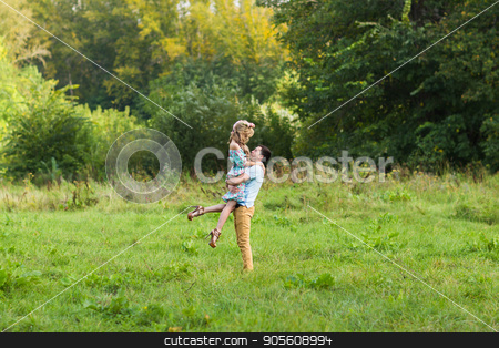 To use this stock image in your creative project, please select the size you need over to the right and click the "Add to Cart" button.
Your downloaded image will come with the Cutcaster watermark removed so don’t worry about the watermark you see on this page. happy young couple hugging on nature stock photo, happy young couple kissing and hugging on nature by Satura86