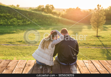 To use this stock image in your creative project, please select the size you need over to the right and click the "Add to Cart" button.
Your downloaded image will come with the Cutcaster watermark removed so don’t worry about the watermark you see on this page. couple hugging on a pier in nature back view stock photo, couple hugging on a pier in nature by Satura86