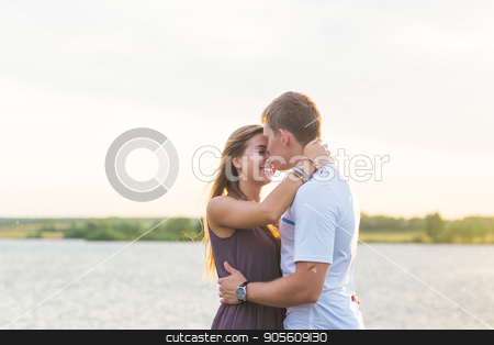 To use this stock image in your creative project, please select the size you need over to the right and click the "Add to Cart" button.
Your downloaded image will come with the Cutcaster watermark removed so don’t worry about the watermark you see on this page. Romantic Couple on the pier stock photo, Romantic Couple on the pier in nature by Satura86