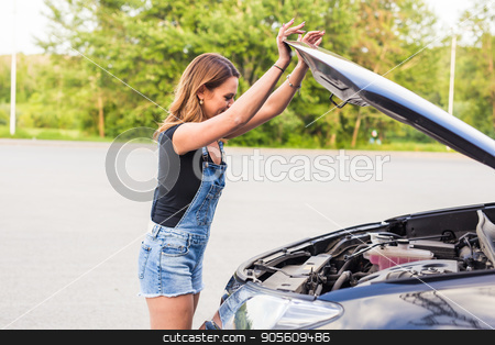 To use this stock image in your creative project, please select the size you need over to the right and click the "Add to Cart" button.
Your downloaded image will come with the Cutcaster watermark removed so don’t worry about the watermark you see on this page. Broken car, accident and people concept - Woman open the car hood and broken automobile on the side stock photo, Broken car, accident and people concept - Woman open the car hood and broken automobile on the side by Satura86
