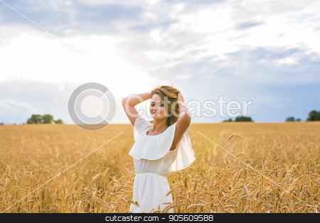 To use this stock image in your creative project, please select the size you need over to the right and click the "Add to Cart" button.
Your downloaded image will come with the Cutcaster watermark removed so don’t worry about the watermark you see on this page. happiness, nature, summer, autumn, vacation and people concept - young woman in the field stock photo, happiness, nature, summer, autumn, vacation and people concept - young woman in the field by Satura86