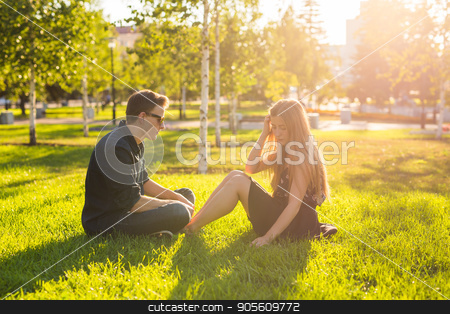 To use this stock image in your creative project, please select the size you need over to the right and click the "Add to Cart" button.
Your downloaded image will come with the Cutcaster watermark removed so don’t worry about the watermark you see on this page. Girl and guy in the park on a sunny day stock photo, Girl and guy in the park on a sunny day by Satura86