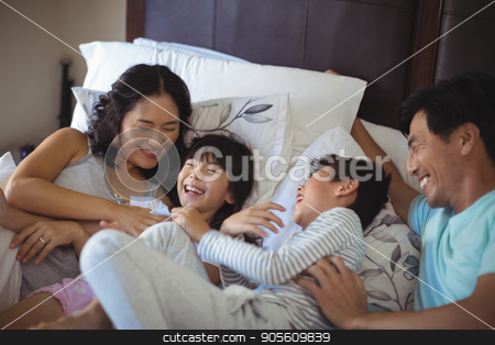 To use this stock image in your creative project, please select the size you need over to the right and click the "Add to Cart" button.
Your downloaded image will come with the Cutcaster watermark removed so don’t worry about the watermark you see on this page. Happy family having fun on bed in the bed room stock photo, Happy family having fun on bed in the bed room at home by Wavebreak Media