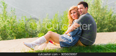 To use this stock image in your creative project, please select the size you need over to the right and click the "Add to Cart" button.
Your downloaded image will come with the Cutcaster watermark removed so don’t worry about the watermark you see on this page. couple in love sitting near the summer lake shore stock photo, couple in love sitting near the summer lake shore by Satura86