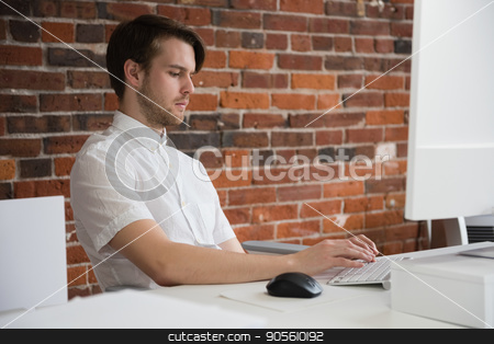 To use this stock image in your creative project, please select the size you need over to the right and click the "Add to Cart" button.
Your downloaded image will come with the Cutcaster watermark removed so don’t worry about the watermark you see on this page. Executive working on computer in office stock photo, Attentive executive working on computer in office by Wavebreak Media