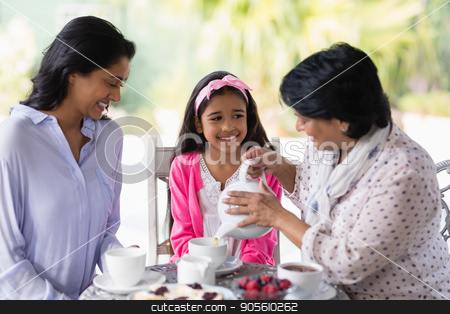To use this stock image in your creative project, please select the size you need over to the right and click the "Add to Cart" button.
Your downloaded image will come with the Cutcaster watermark removed so don’t worry about the watermark you see on this page. Happy multi-generation family having breakfast together stock photo, Happy multi-generation family having breakfast together at home by Wavebreak Media