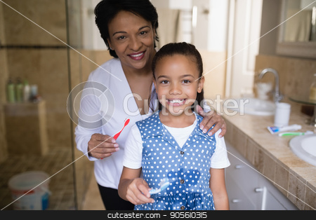 To use this stock image in your creative project, please select the size you need over to the right and click the "Add to Cart" button.
Your downloaded image will come with the Cutcaster watermark removed so don’t worry about the watermark you see on this page. Smiling girl with grandmother holding toothbrushes in bathroom stock photo, Portrait of smiling girl with grandmother holding toothbrushes in bathroom by Wavebreak Media