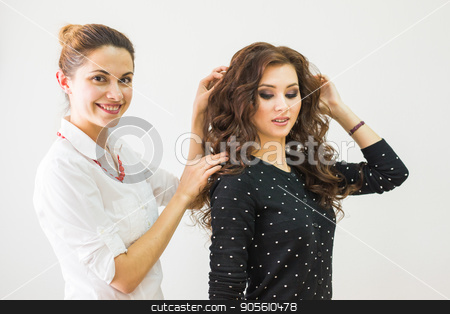 To use this stock image in your creative project, please select the size you need over to the right and click the "Add to Cart" button.
Your downloaded image will come with the Cutcaster watermark removed so don’t worry about the watermark you see on this page. Make-up Artist and Beautiful Fashion Model stock photo, Make-up Artist and Beautiful Fashion Model in salon by Satura86