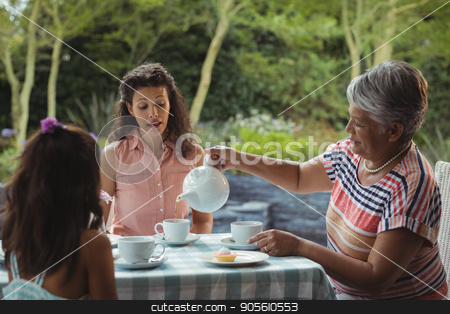 To use this stock image in your creative project, please select the size you need over to the right and click the "Add to Cart" button.
Your downloaded image will come with the Cutcaster watermark removed so don’t worry about the watermark you see on this page. Happy family having tea stock photo, Happy family having tea at home by Wavebreak Media