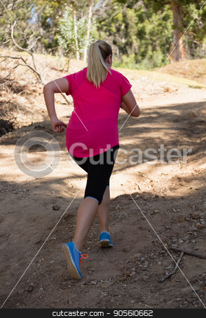 To use this stock image in your creative project, please select the size you need over to the right and click the "Add to Cart" button.
Your downloaded image will come with the Cutcaster watermark removed so don’t worry about the watermark you see on this page. Woman jogging in the boot camp on a sunny day stock photo, Rear view of woman jogging in the boot camp on a sunny day by Wavebreak Media