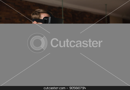 To use this stock image in your creative project, please select the size you need over to the right and click the "Add to Cart" button.
Your downloaded image will come with the Cutcaster watermark removed so don’t worry about the watermark you see on this page. Male executive using virtual reality headset stock photo, Male executive using virtual reality headset in office by Wavebreak Media