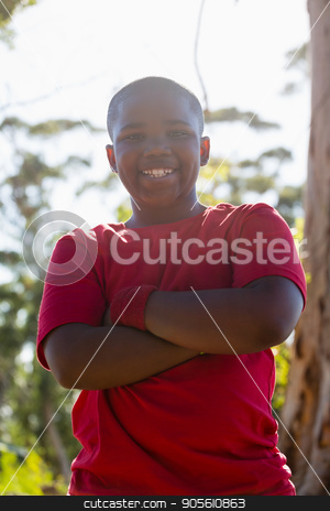 To use this stock image in your creative project, please select the size you need over to the right and click the "Add to Cart" button.
Your downloaded image will come with the Cutcaster watermark removed so don’t worry about the watermark you see on this page. Boy standing with arms crossed during obstacle course training stock photo, Boy standing with arms crossed during obstacle course training in the boot camp by Wavebreak Media